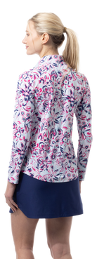 SANSOLEIL COOL ULTRA-MESH ZIP MOCK. DAVINA. PINK. 900653 - SanSoleil