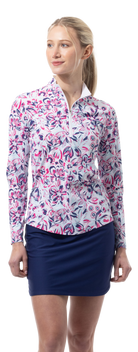 SANSOLEIL COOL ULTRA-MESH ZIP MOCK. DAVINA. PINK. 900653 - SanSoleil