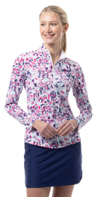 SANSOLEIL COOL ULTRA-MESH ZIP MOCK. DAVINA. PINK. 900653 - SanSoleil