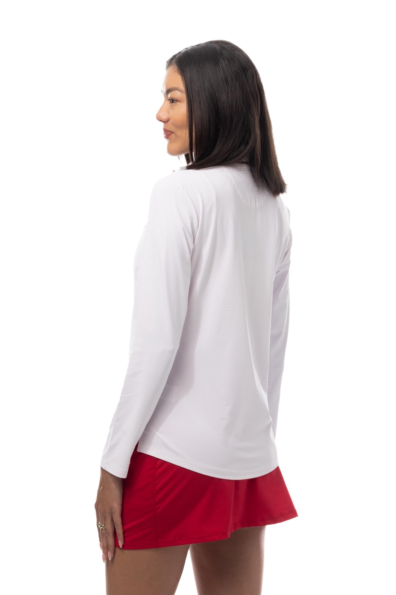 SANSOLEIL COOL ULTRA-MESH ZIP MOCK. MERRY EMB. 900653 - SanSoleil