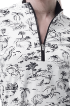 SANSOLEIL COOL ULTRA-MESH ZIP MOCK. TOILE DE GOLF BLACK. 900653 - SanSoleil