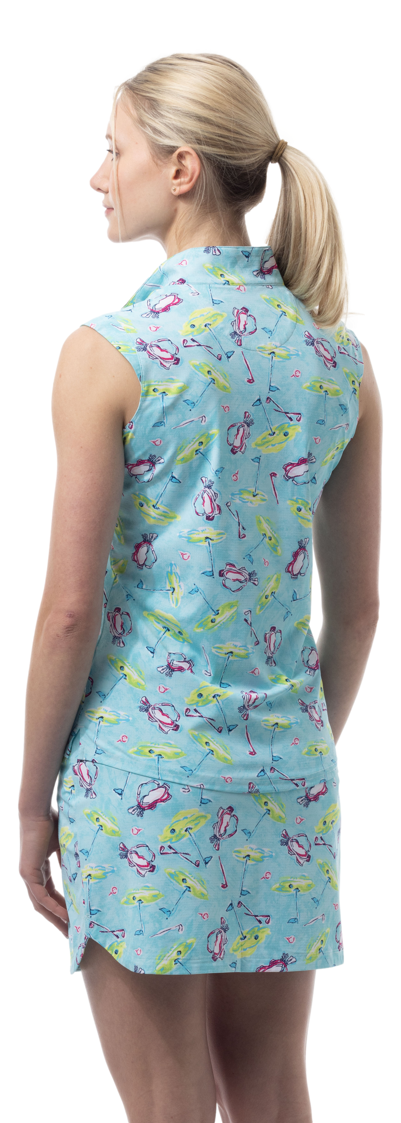 SANSOLEIL COOL ULTRA-MESH ZIP SLEEVELESS MOCK. FLAGS AND BAGS. 900654 - SanSoleil