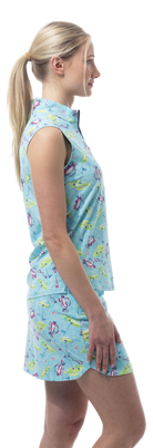 SANSOLEIL COOL ULTRA-MESH ZIP SLEEVELESS MOCK. FLAGS AND BAGS. 900654 - SanSoleil