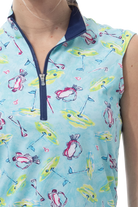 SANSOLEIL COOL ULTRA-MESH ZIP SLEEVELESS MOCK. FLAGS AND BAGS. 900654 - SanSoleil