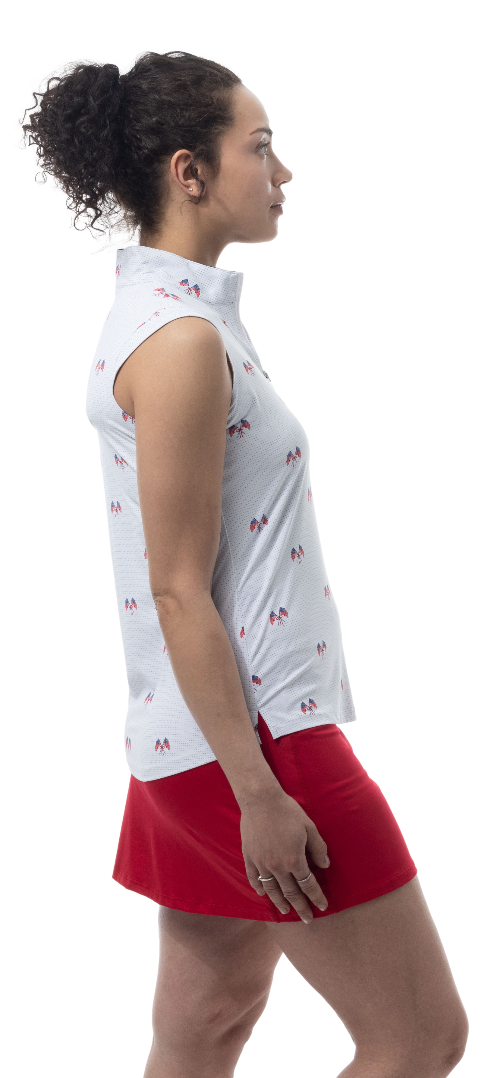 COOLING ULTRA-MESH ZIP SLEEVELESS MOCK. PARADE DAY. 900654 - SanSoleil