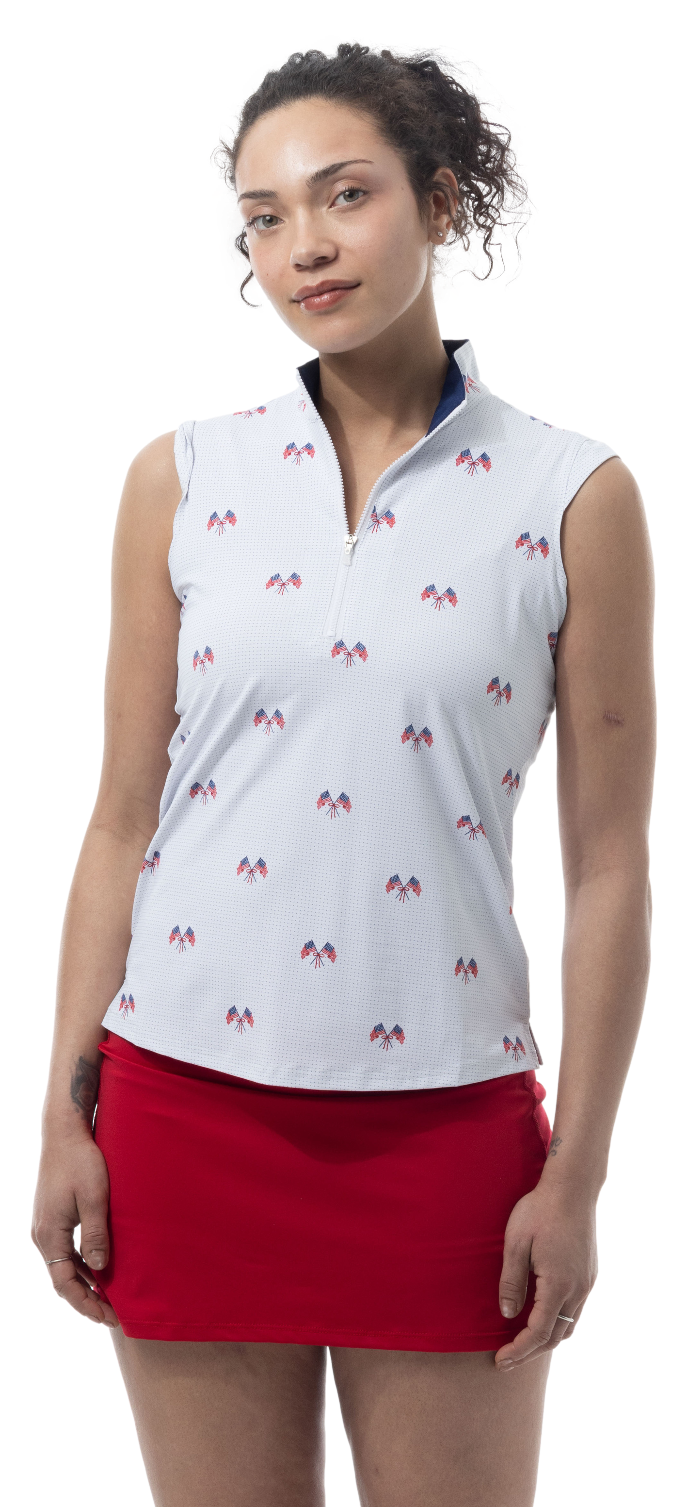 COOLING ULTRA-MESH ZIP SLEEVELESS MOCK. PARADE DAY. 900654 - SanSoleil