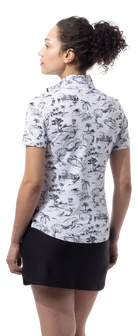 SANSOLEIL COOL ULTRA-MESH ZIP SHORT SLEEVE MOCK. TOILE DE GOLF. BLACK. 900655 - SanSoleil