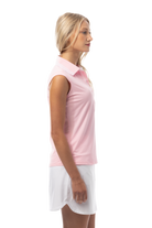 SANSOLEIL COOL ULTRA-MESH SLEEVELESS POLO. PETAL PINK. 900657 - SanSoleil