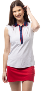 SOLAIR COOL ULTRA-MESH SLEEVELESS POLO. BETSY. WHITE. 900657P - SanSoleil