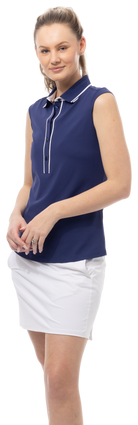 SOLAIR COOL ULTRA-MESH SLEEVELESS POLO. NAVY. 900657 - SanSoleil