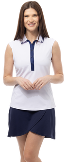 SOLAIR COOL ULTRA-MESH SLEEVELESS POLO. WHITE. 900657 - SanSoleil