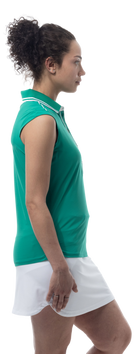 SANSOLEIL COOL ULTRA-MESH SLEEVELESS POLO. VARSITY GREEN. 900657 - SanSoleil