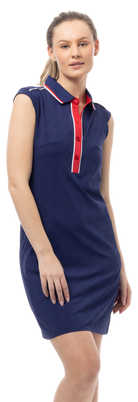 SOLSTYLE COOL SLEEVELESS POLO COLLAR DRESS. BETSY. NAVY. 900725 - SanSoleil