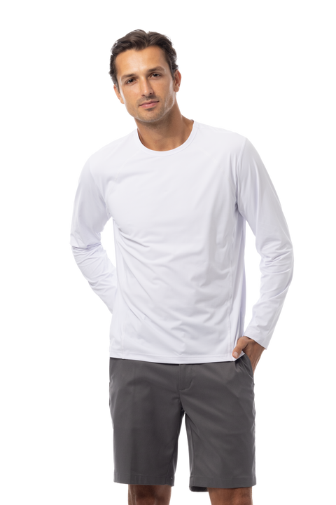 SOLAIR MEN'S CREW NECK W/MESH. WHITE. 900825C