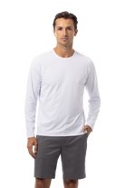 SOLAIR MEN'S CREW NECK W/MESH. WHITE. 900825C - SanSoleil