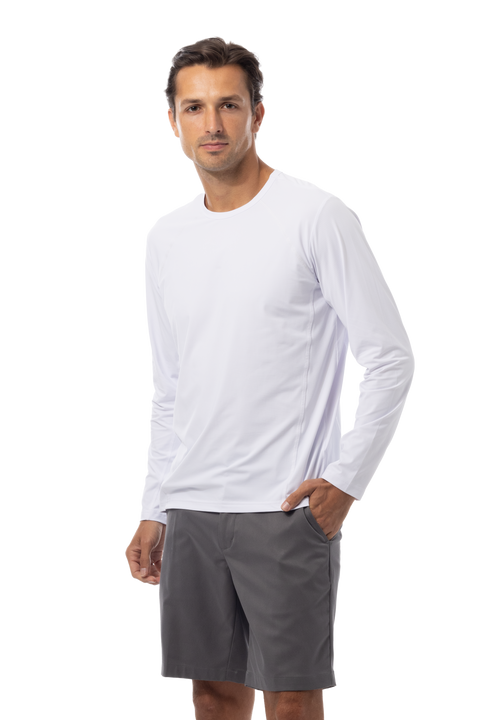 SOLAIR MEN'S CREW NECK W/MESH. WHITE. 900825C