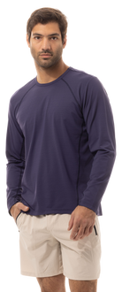SOLAIR MEN'S CREW NECK W/MESH. NIGHT SKY NAVY. 900825C - SanSoleil