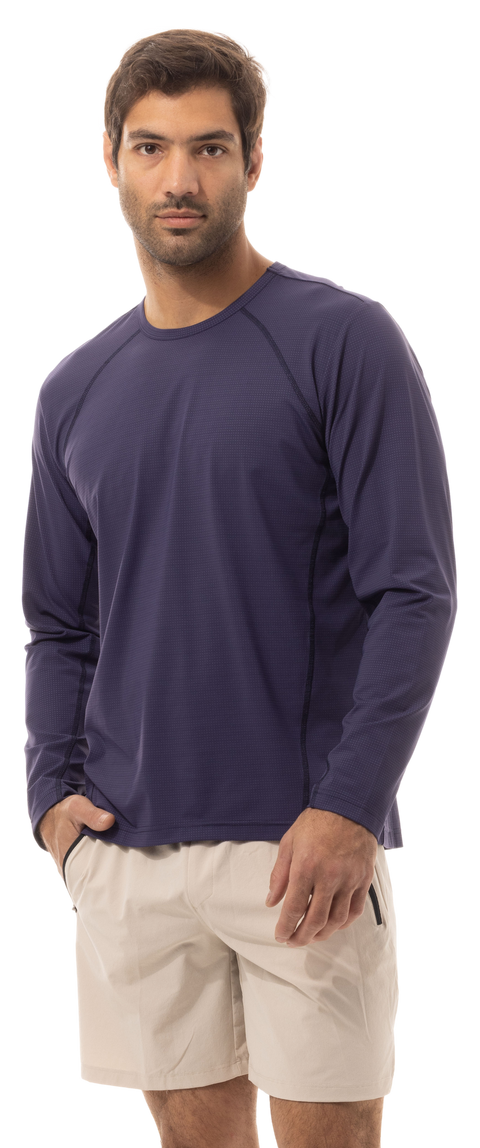 SOLAIR MEN'S CREW NECK W/MESH. NIGHT SKY NAVY. 900825C - SanSoleil