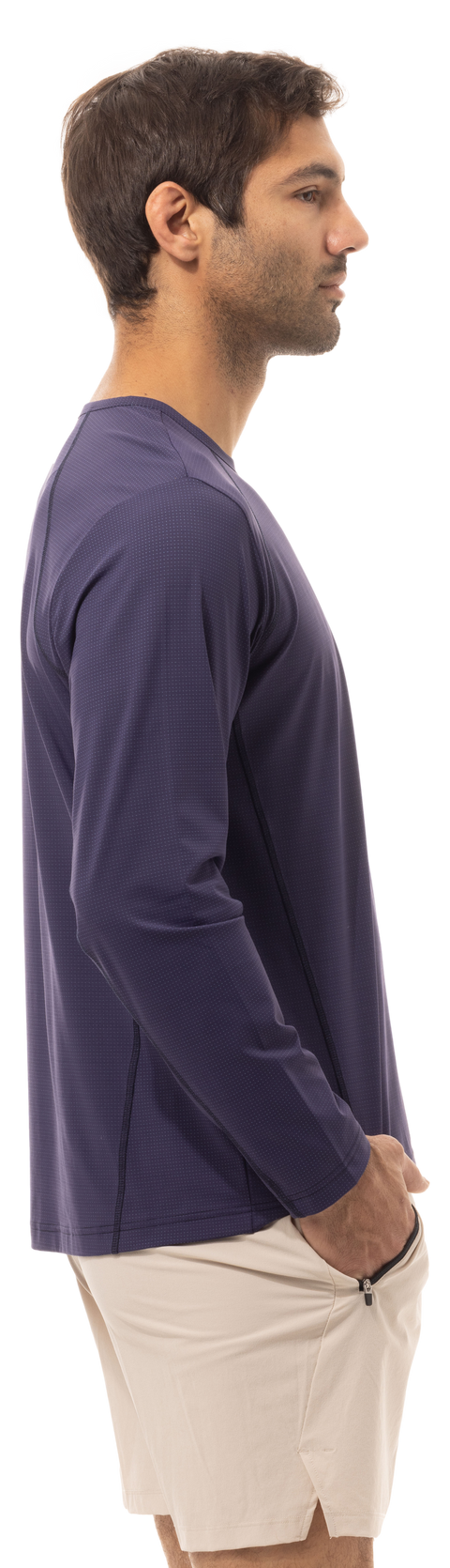 SOLAIR MEN'S CREW NECK W/MESH. NIGHT SKY NAVY. 900825C - SanSoleil