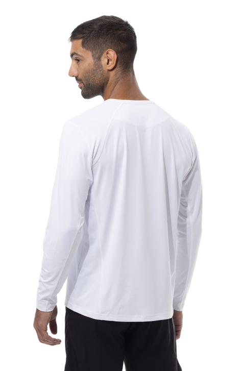 MEN'S SOLCOOL CREW NECK W/MESH-WHITE. 900825