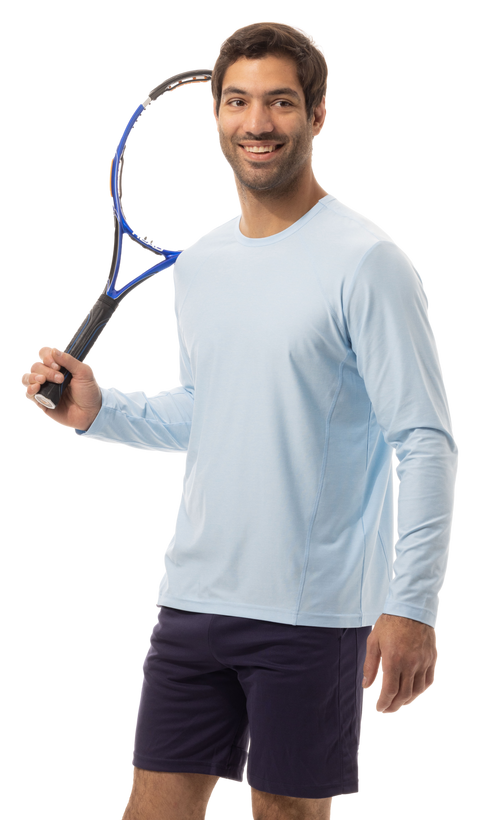 MEN'S SOLTEK ICE CREW NECK W/MESH. SURF BLUE. 900825