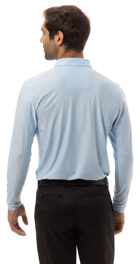 MEN'S SOLTEK ICE HEATHER POLO. MELANGE SURF BLUE.  900835C