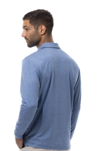 MEN'S SOLTEK ICE HEATHER POLO. MELANGE INDIGO BLUE.  900835 - SanSoleil