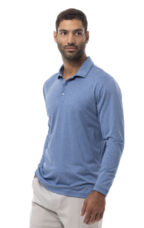 Long Sleeve Cooling Golf Polos for Men from SanSoleil. UV 50 Perfect Sun Protection