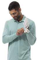 MEN'S SOLTEK ICE HEATHER POLO. MELANGE SPRUCE GREEN.  900835 - SanSoleil