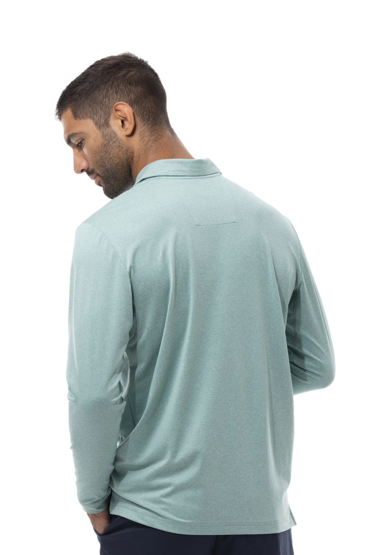 MEN'S SOLTEK ICE HEATHER POLO. MELANGE SPRUCE GREEN.  900835 - SanSoleil