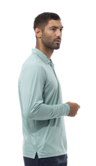 MEN'S SOLTEK ICE HEATHER POLO. MELANGE SPRUCE GREEN.  900835 - SanSoleil