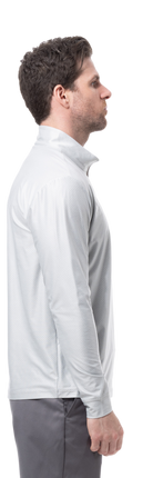 MEN'S SOLTEK ICE CHECK 1/4 ZIP MOCK. MELANGE DOVE CHECK.  900838 - SanSoleil