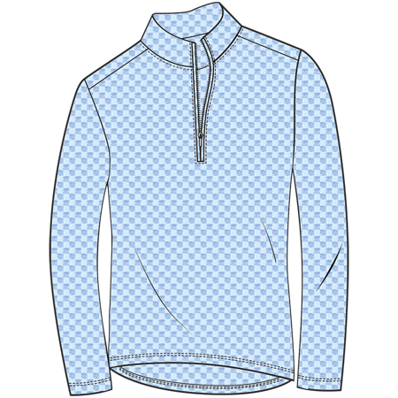 MEN'S SOLTEK ICE CHECK 1/4 ZIP MOCK. MELANGE MALIBU CHECK.  900838 - SanSoleil