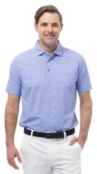 MEN'S SOLAIR COOL PRINT POLO. WINNERS CUP. PERIWINKLE. 900840A - SanSoleil