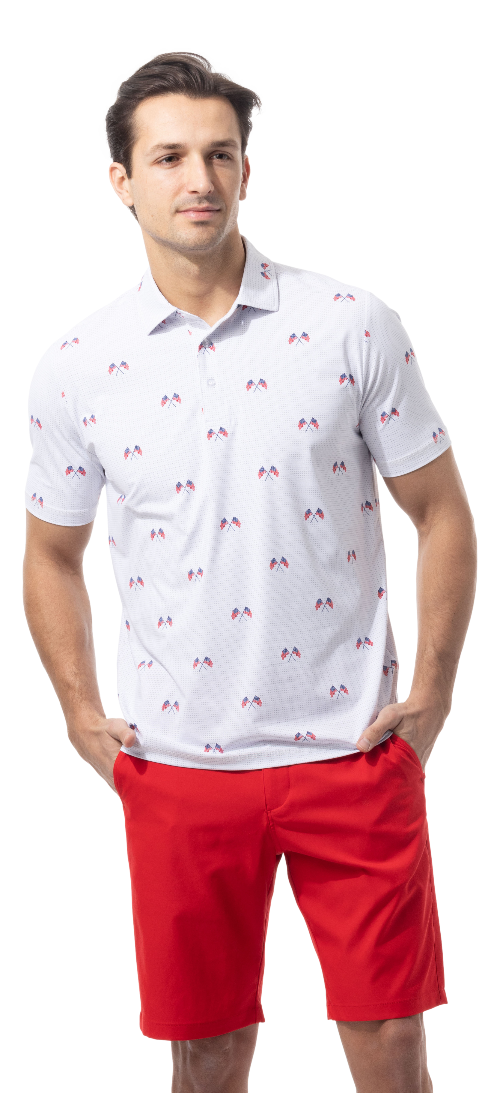 MEN'S SOLAIR COOL PRINT POLO. AMERICA 250. 900840A - SanSoleil