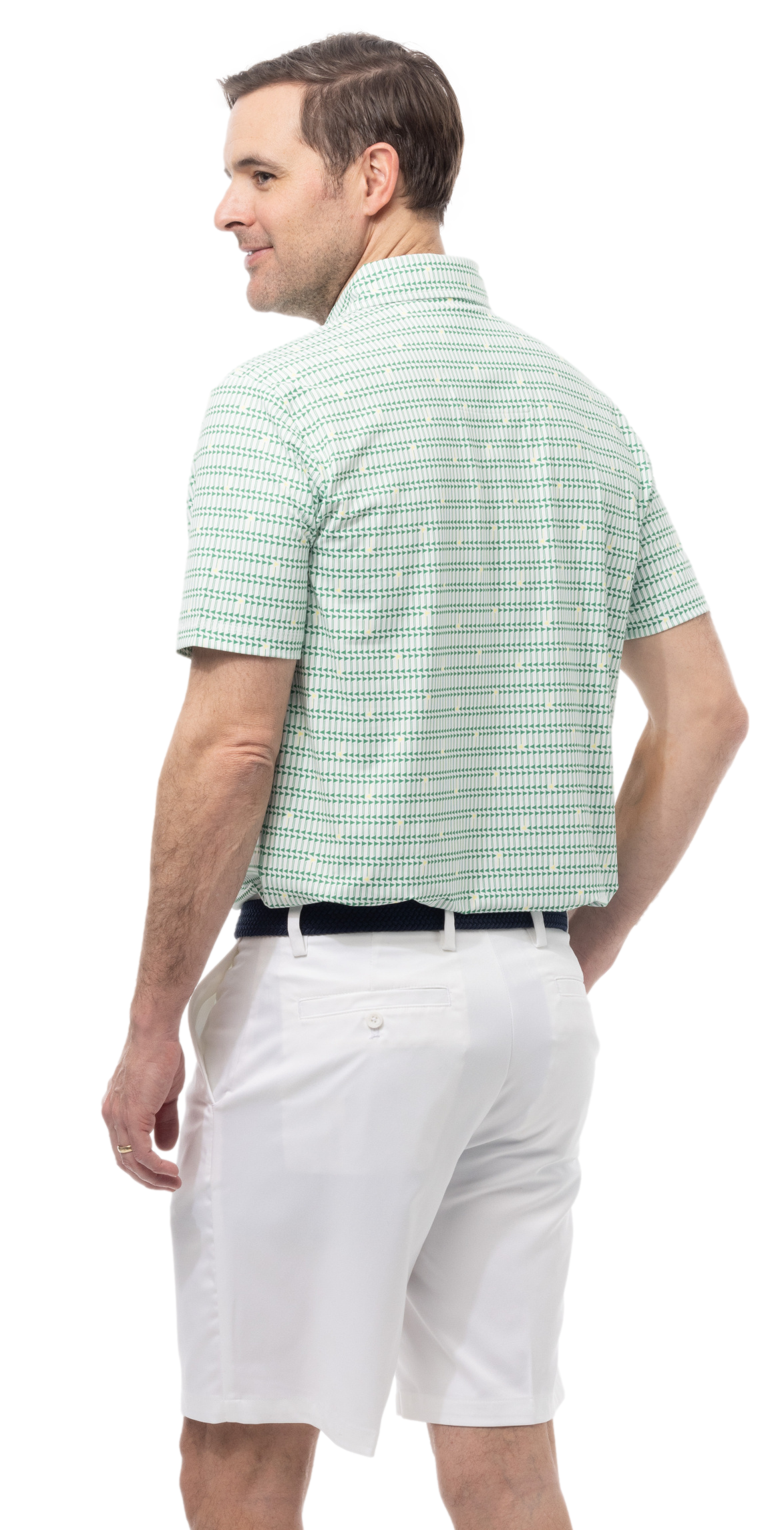 SANSOLEIL MEN'S SHORT SLEEVE PRINT POLO. MASTERMIND. GREEN.  900840 - SanSoleil