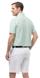 SANSOLEIL MEN'S SHORT SLEEVE PRINT POLO. MASTERMIND. GREEN.  900840 - SanSoleil