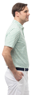 SANSOLEIL MEN'S SHORT SLEEVE PRINT POLO. MASTERMIND. GREEN.  900840 - SanSoleil
