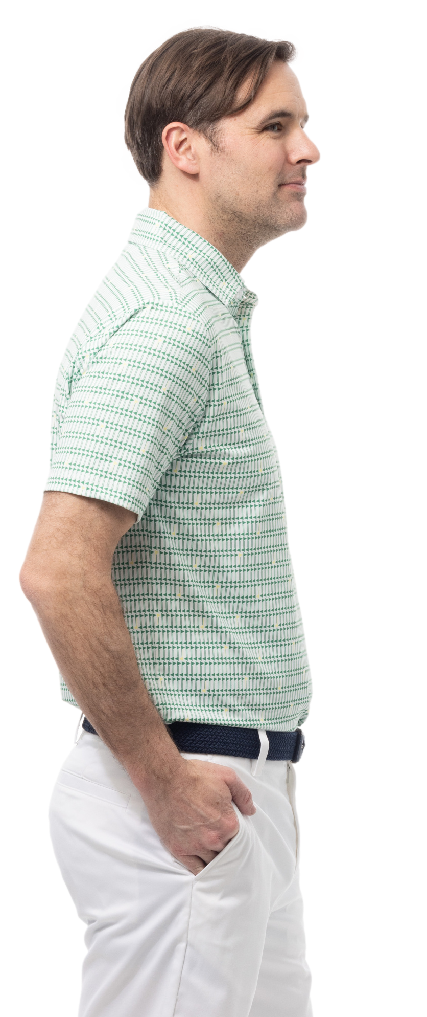 SANSOLEIL MEN'S SHORT SLEEVE PRINT POLO. MASTERMIND. GREEN.  900840 - SanSoleil