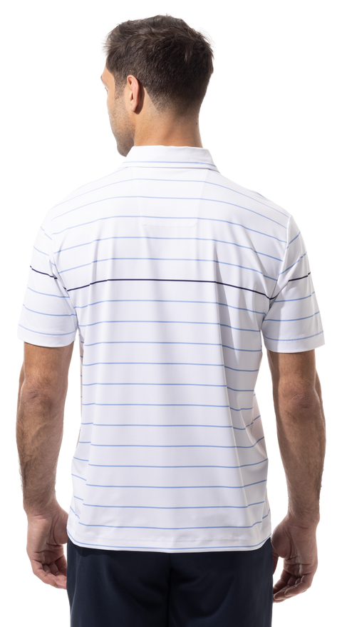 MEN'S SOLTEK ICE POLO. CHAMBRAY NIGHT SKY NAVY. STRIPE.  900840