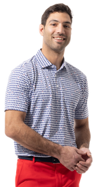 SANSOLEIL MEN'S BUTTON PRINT POLO. US ALE.  900840 - SanSoleil