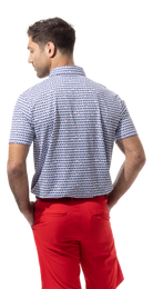 SANSOLEIL MEN'S BUTTON PRINT POLO. US ALE.  900840 - SanSoleil