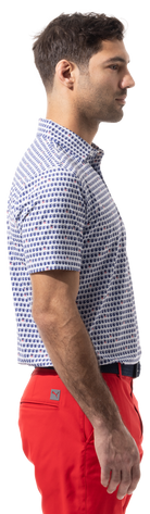 SANSOLEIL MEN'S BUTTON PRINT POLO. US ALE.  900840 - SanSoleil