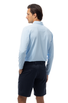 MEN'S SOLAIR LONG SLEEVE POLO. COASTAL BLUE - 900841A - SanSoleil