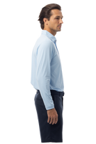 MEN'S SOLAIR LONG SLEEVE POLO. COASTAL BLUE - 900841A - SanSoleil