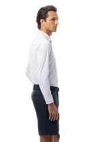 SANSOLEIL'S MEN'S SOLAIR LONG SLEEVE POLO. WHITE NAVY - 900841A - SanSoleil
