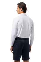 SANSOLEIL'S MEN'S SOLAIR LONG SLEEVE POLO. WHITE NAVY - 900841A - SanSoleil
