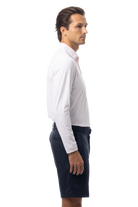 SANSOLEIL'S MEN'S SOLAIR LONG SLEEVE POLO. WHITE RED - 900841A - SanSoleil