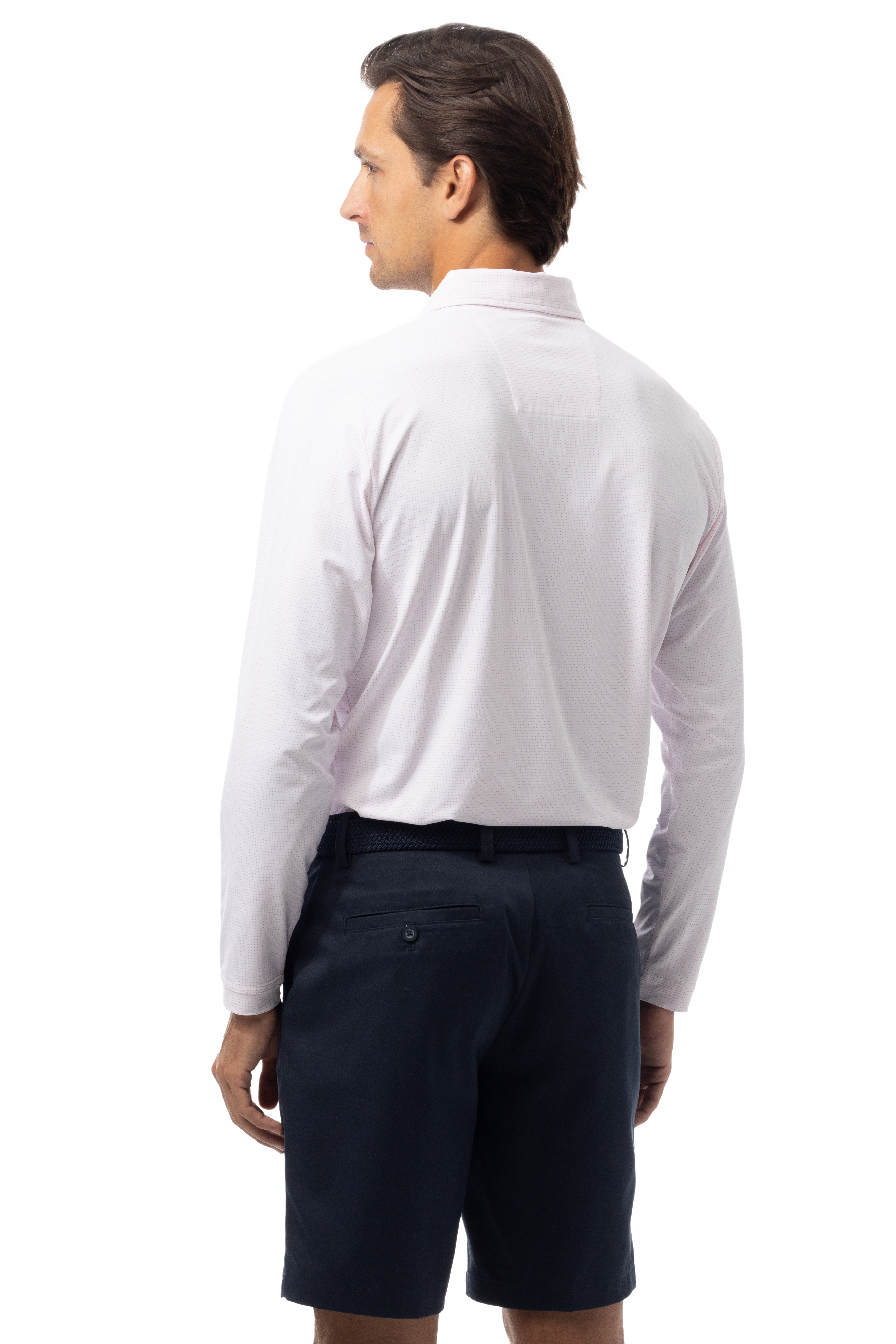 SANSOLEIL'S MEN'S SOLAIR LONG SLEEVE POLO. WHITE RED - 900841A - SanSoleil