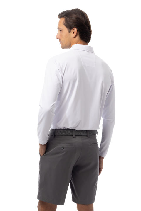 MEN'S SOLAIR LONG SLEEVE POLO. WHITE. 900841A